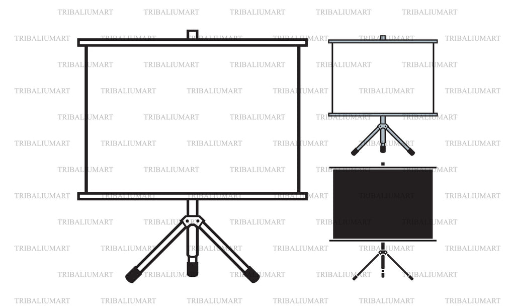 Projector screen. Cut files for Cricut. Clip Art silhouette (eps, svg ...