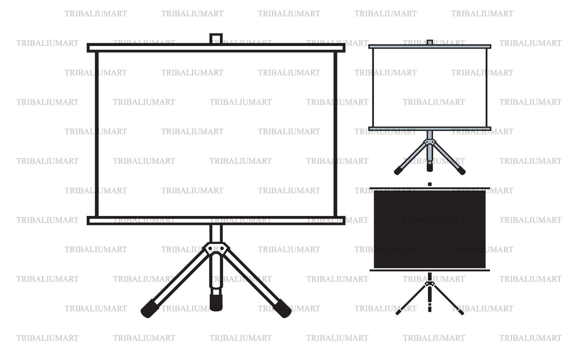Projector screen. Cut files for Cricut. Clip Art silhouette (eps, svg ...