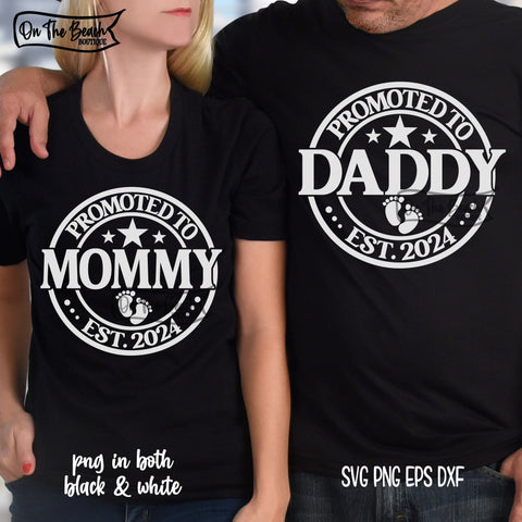Promoted Mommy Daddy 2024 SVG PNG EPS DXF - 2 Designs SVG On the Beach Boutique 