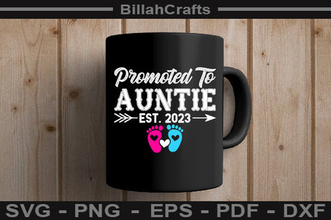 Promoted To Auntie Est 2023 SVG File SVG BillahCrafts 