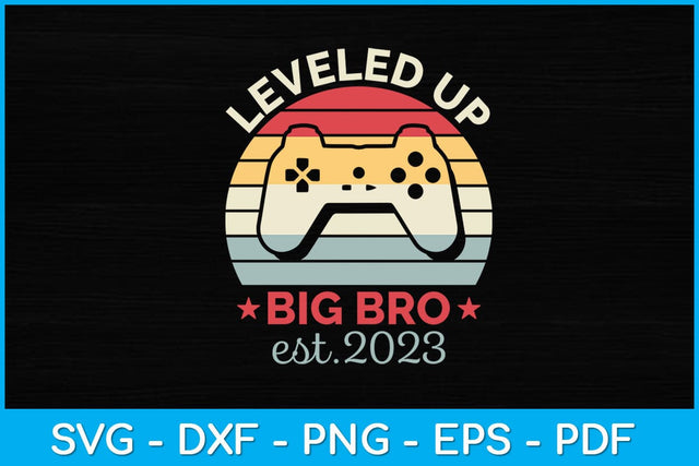 Promoted To Big Bro 2023 Vintage Leveled Up To Big Brother Svg Design SVG artprintfile 