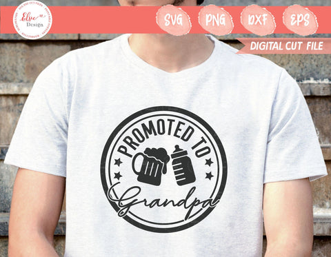 Promoted To Grandpa - SVG, PNG, DXF, EPS SVG Elsie Loves Design 