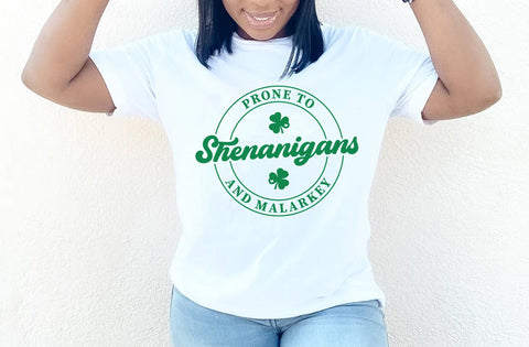 Prone to shenanigans and malarkey svg, Happy Go Lucky Svg, St Patricks Day Svg, Lucky Shirt Svg, Clover Svg, Irish Svg, Shamrock Svg SVG MD mominul islam 