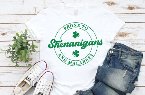 Prone to shenanigans and malarkey svg, Happy Go Lucky Svg, St Patricks Day Svg, Lucky Shirt Svg, Clover Svg, Irish Svg, Shamrock Svg SVG MD mominul islam 
