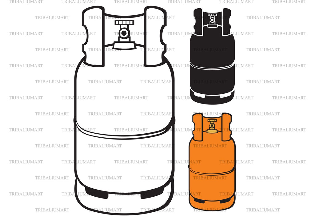 Propane gas cylinder (bottle). Cut files for Cricut. Clip Art (eps, svg ...