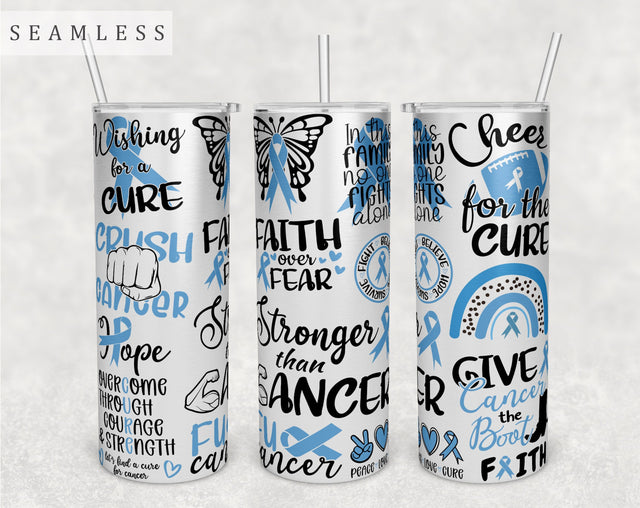 Prostate Cancer Awareness Tumbler Wrap, 20 Oz Skinny Tumbler Sublimation Design, Seamless Prostate Cancer Warrior Tumbler PNG Sublimation HappyDesignStudio 