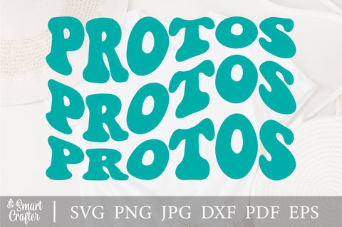 Protos svg, wavy style Stacked EPS PNG Cricut Instant Download SVG Fauz 