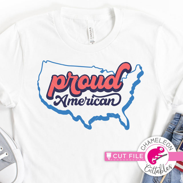 Proud American 4th of July svg dxf png SVG Chameleon Cuttables 
