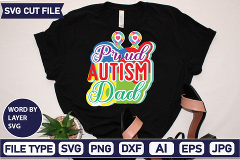 Proud Autism Dad SVG Cut File SVG DesignPlante 503 
