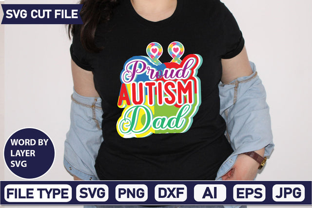 Proud Autism Dad SVG Cut File SVG DesignPlante 503 