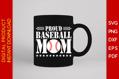 Proud Baseball Mom SVG PNG PDF Cut File SVG Creativedesigntee 