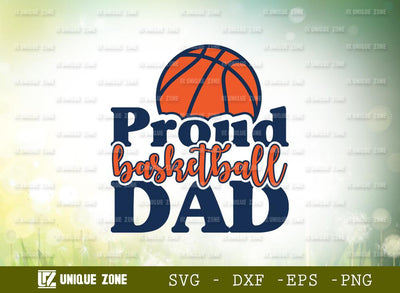 Proud Basketball Dad | Basketball | Sports | Typography Design | T-Shirt Design SVG Unique Zone 