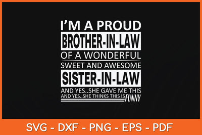 Proud Brother In Law Of A Awesome Sister In Law Birthday Svg File SVG Helal 