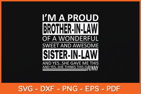 Proud Brother In Law Of A Awesome Sister In Law Birthday Svg File SVG Helal 