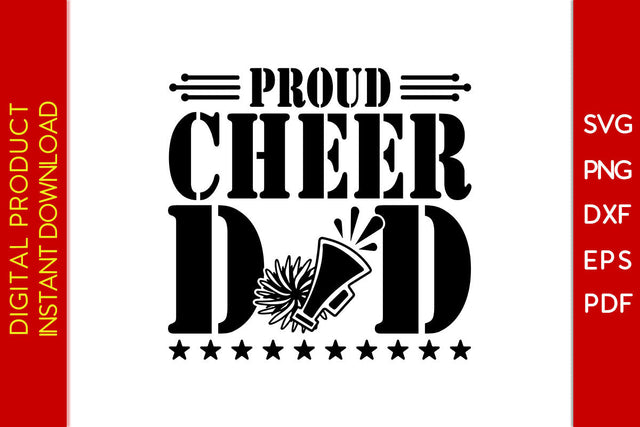Proud Cheer Dad Father's Day SVG PNG PDF Cut File SVG Creativedesigntee 