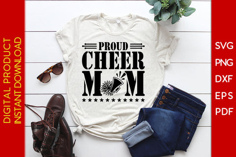 Proud Cheer Mom SVG PNG PDF Cut File SVG Creativedesigntee 
