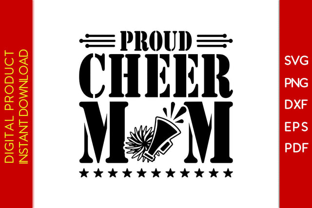 Proud Cheer Mom SVG PNG PDF Cut File SVG Creativedesigntee 