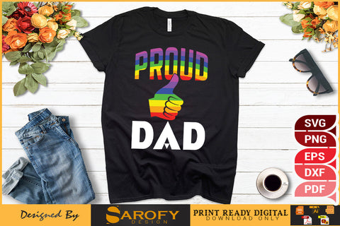 Proud dad LGBTQ funny pride month vector rainbow SVG SVG Sarofydesign 