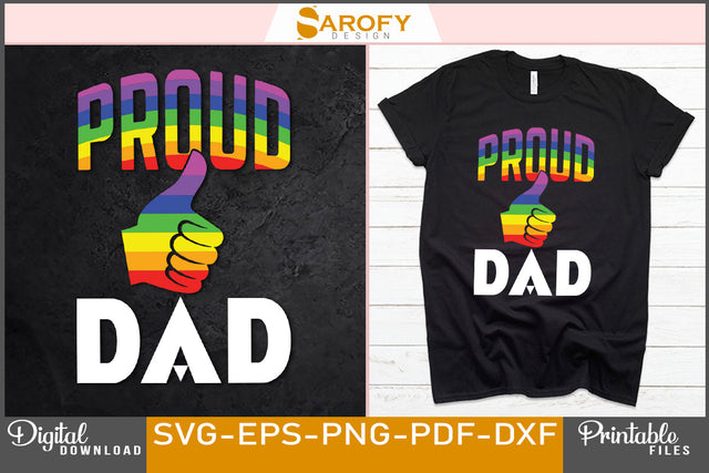 Proud dad LGBTQ funny pride month vector rainbow SVG SVG Sarofydesign 
