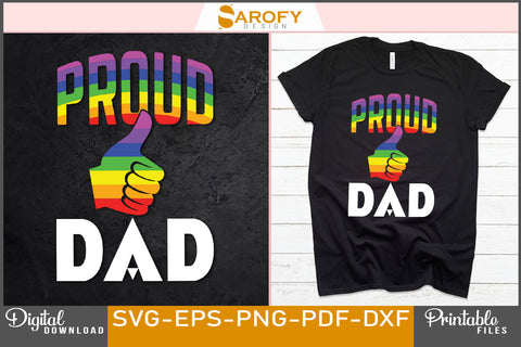 Proud dad LGBTQ funny pride month vector rainbow SVG SVG Sarofydesign 