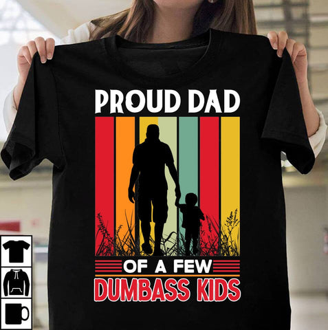 Proud Dad Of A Few Dumbass Kids SVG Cute File, Father's Day retro T-shirt Design, Dad Sublimation PNG, Father's Day Retro Vintage T-shirt Design, Father's Day Clip Art,Dad SVG Bundle SVG Insomnia Std 