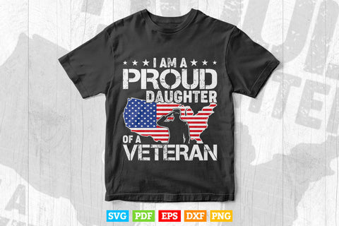 Proud Daughter Veteran Nothing Scares Patriotic Veterans Day Svg T shirt Design. SVG DesignDestine 