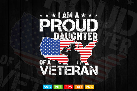 Proud Daughter Veteran Nothing Scares Patriotic Veterans Day Svg T shirt Design. SVG DesignDestine 