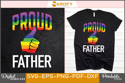 Proud father of LGBTQ gay pride month lover SVG vector rainbow SVG Sarofydesign 