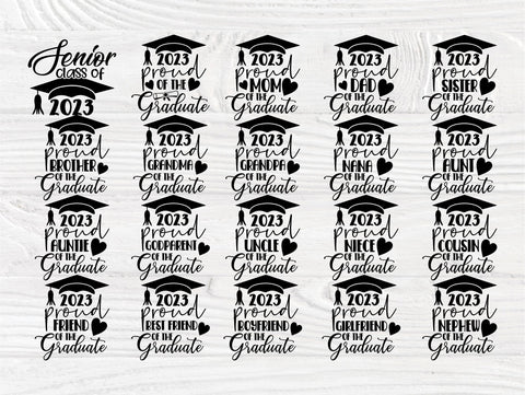 Proud Graduate 2023 SVG Bundle, Family Graduation Cut Files SVG TonisArtStudio 