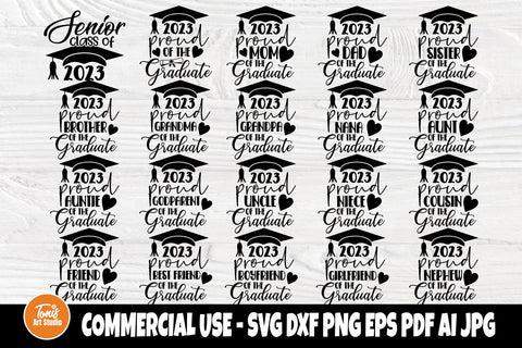 Proud Graduate 2023 SVG Bundle, Family Graduation Cut Files SVG TonisArtStudio 