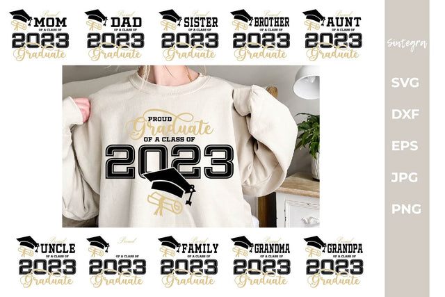 Proud Graduate 2023 SVG Bundle Free For Commercial Use SVG Sintegra 