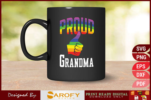 Proud grandma funny LGBTQ gay pride month vector rainbow SVG SVG Sarofydesign 