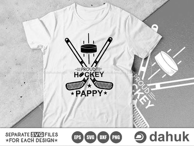 Proud Hockey Pappy, Hockey Pappy, Hockey Family svg, Hockey Pappy svg, hockey svg, Cut file, for silhouette, Design space, vinyl cut file SVG dahukdesign 