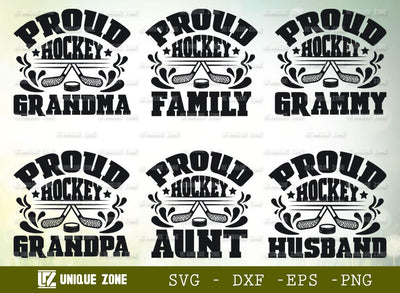 Proud Hockey SVG Bundle | Aunt Svg | Family Svg | Grammy Svg | Grandpa Svg | Grandma Svg SVG Unique Zone 