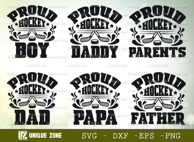Proud Hockey SVG Bundle | Father Svg | Dad Svg | Papa Svg | Boy Svg | Daddy Svg | Parents Svg SVG Unique Zone 