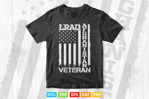 Proud Iraq Afghanistan Veteran Flag U.S. Patriotic Svg Cut Files SVG DesignDestine 