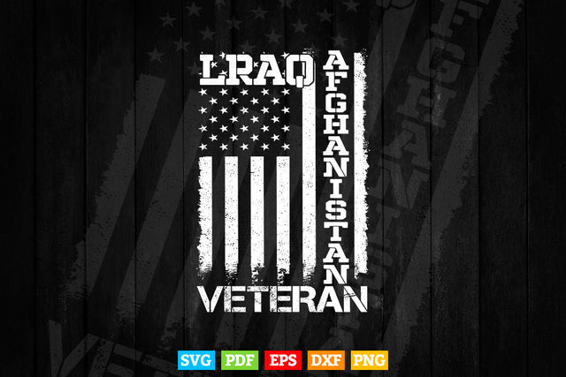 Proud Iraq Afghanistan Veteran Flag U.S. Patriotic Svg Cut Files SVG DesignDestine 
