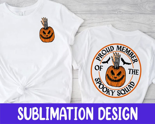 Proud Member Of The Spooky Squad Png, Spooky Squad Png, Halloween Png, Skeleton Design, Spooky Season Png, Flower Pumpkin Png Sublimation iStyleDesign 