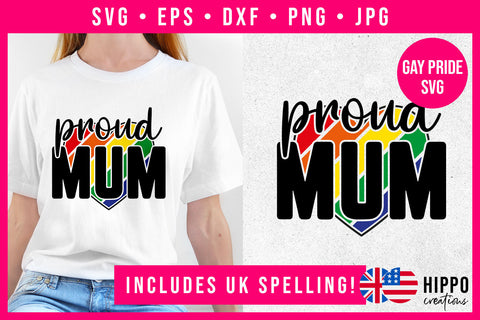 Proud Mom Gay Pride SVG SVG Hippo Creations 