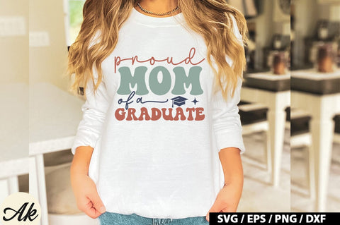 Proud mom of a graduate Retro SVG SVG akazaddesign 