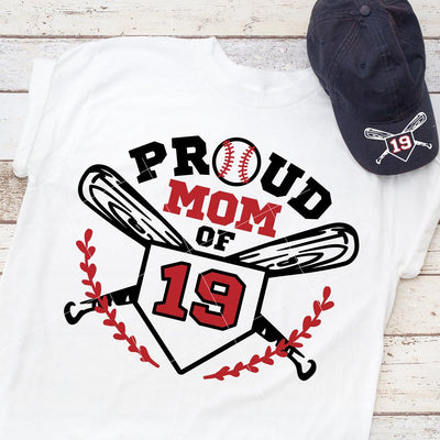 Proud Mom of # Baseball Softball Home plate bats SVG Chameleon Cuttables 