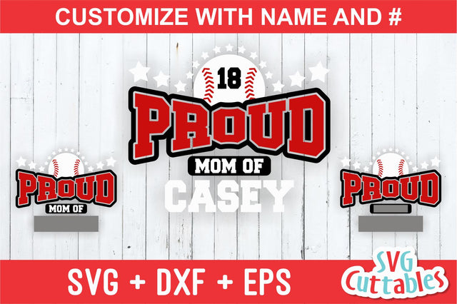 Proud Mom of Baseball Softball SVG Svg Cuttables 