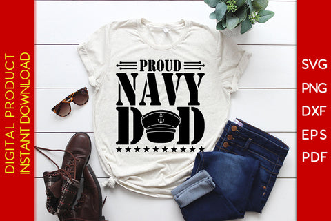 Proud Navy Dad Father's Day SVG PNG PDF Cut File SVG Creativedesigntee 