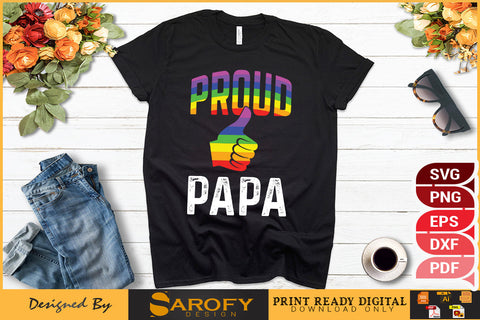 Proud papa LGBTQ funny gay pride month T-shirt SVG SVG Sarofydesign 