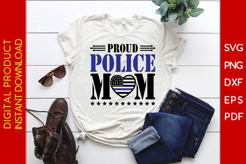 Proud Police Mom SVG PNG PDF Cut File SVG Creativedesigntee 