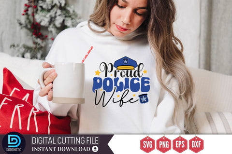 Proud police wife SVG SVG DESIGNISTIC 