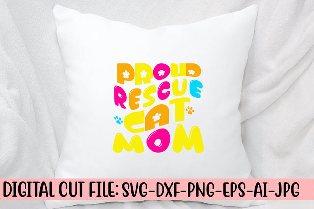 Proud Rescue Cat Mom Retro SVG SVG Syaman 