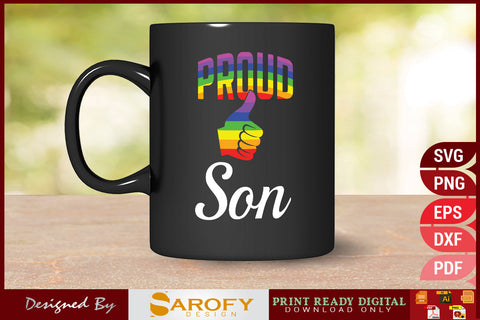Proud son of LGBTQ gay pride month lover T-shirt design SVG EPS PNG SVG Sarofydesign 