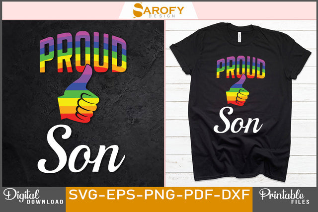Proud son of LGBTQ gay pride month lover T-shirt design SVG EPS PNG SVG Sarofydesign 