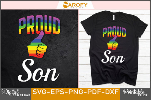 Proud son of LGBTQ gay pride month lover T-shirt design SVG EPS PNG SVG Sarofydesign 